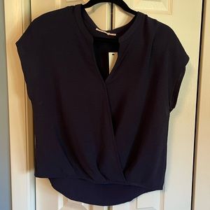 Navy short sleeve blouse